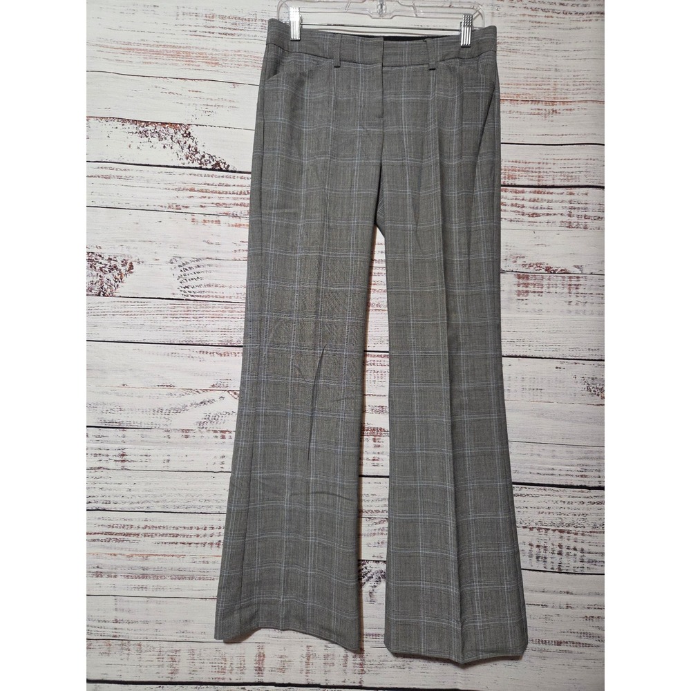 Express Design Studio Editor Gray Plaid Wide Leg Dress Pants Womens 4 Career